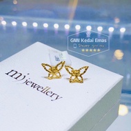 EMAS 375 SUBANG RAMA RAMA 375 GOLD BUTTERFLY  EARRINGS S154