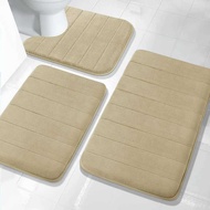 3 Pieces Memory Foam Absorbent Non-Slip Washable mats Bath Mats for Bathroom Floor Rugs Carpets