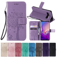 Samsung A51 5G Cat Tree Embossed Flip PU Leather Case Wallet Cover With Lanyard