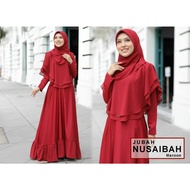 JUBAH NUSAIBAH + KHIMAR UMAIRAH | JUBAH MUSLIMAH | JUBAH MODEN TERKINI | MAROON