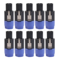 10 Chiếc Speakon NL4FC 4Pin Khóa Nữ Jack Amp Loa Cáp Âm Thanh Kết Nối 4 Cực Đuôi Dài Hàn Cho Dây Âm 