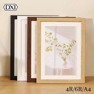 DX | Wooden Frem Gambar A4/6R/4R Minimalist Photo Frame Wall Stand Home Deco Certificate Holder 相框