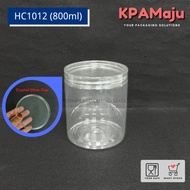 Balang HC1012 (800ml) Crystal Clear Cap - Balang Plastik, Balang Kuih Raya, Bekas Cookies, Plastic Jar, Home Made Use