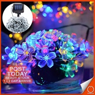 𝐍𝐈𝐆𝐇𝐓 𝐒𝐄𝐍𝐒𝐎𝐑 8 Mode Flashing Solar LED Cherry Blossom Flower Light Outdoor Fairy String Lights Lampu