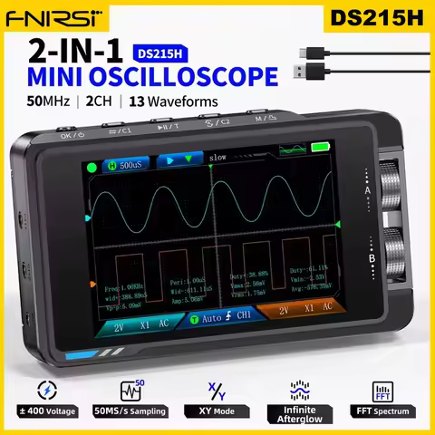 FNIRSI DS215H Oscilloscope 2 in 1 Electronic Repair tool Supports 8 languages Digital Professional I