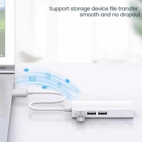 High-Speed USB Ethernet Adapter USB 2.0 10/100 Ethernet Ethernet Adapter Network Card Type C 3 Ports