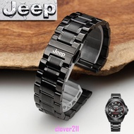 Jeep Jeep Strap Solid Stainless Steel Black Steel Band Men's Watch Chain Steel Chain Steel Strap 22 