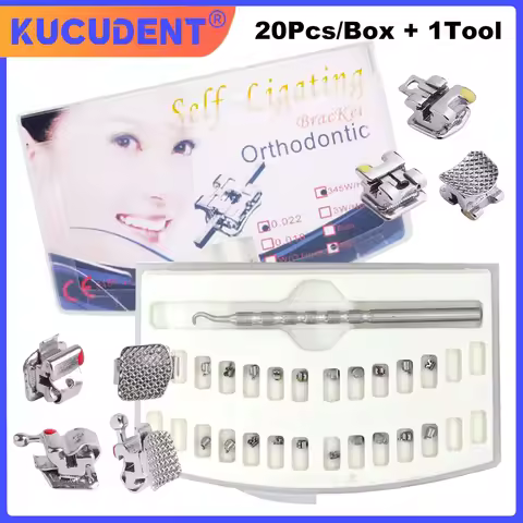 20Pcs/Box Dental Orthodontic Brackets Roth/MBT 022 Active Self Ligating Braces Passive Self-Ligating