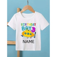 Personalized Name Boys Submarine 3rd/4th/5th/6th Birthday Boy Tshirt Fun Submarine Birthday Number P