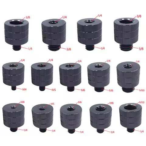 1/4 to M4 M5 M6 M8 M10 Conversion Screw 3/8" Male to Female Thread Screw Mount Adapter Standard for 