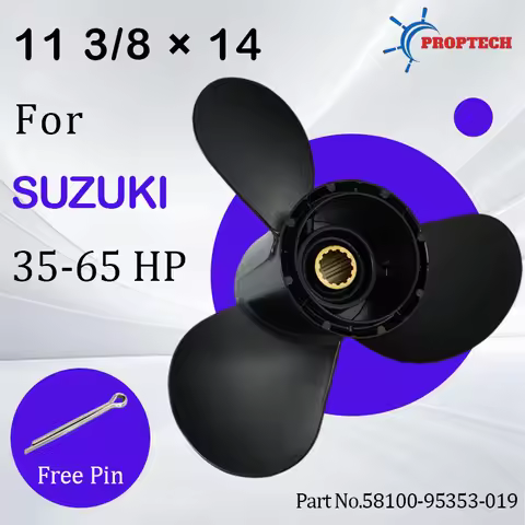 11 3/8X14 Outboard Propeller For Suzuki 35hp 40hp 50hp 55hp 60hp 65hp Motor Aluminum Screw 3 Blade 1