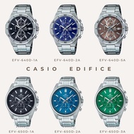 นาฬิกาข้อมือผู้ชาย Casio Edifice chronograph รุ่น EFV-640D EFV-650D ประกัน CMG 1 ปี