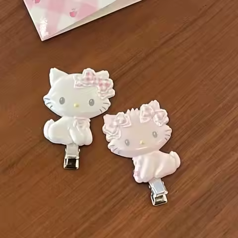 Kawaii Charmmy Kitty Hairpin Anime Kuromi My Melody Sweet Women Bangs Side Clip Creative Sugarbunnie
