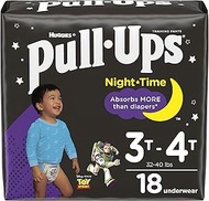 Pull-Ups Boys' Nighttime Potty Training Pants Training Underwear, 3T-4T, 18 Ct