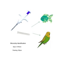 Pet & Livestock RFID Microchip Kit (20 Pack 1.4x8mm ISO) - Animal ID Implant Tags with Applicator In
