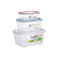 [LAIMAX] Set of 3 Hokori NH179 food containers 700ml, 1500ml, 2500ml to preserve food in the refrige
