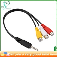 Star 3.5mm Male Plug to 3  Female Audio Video AV Cable 22cm