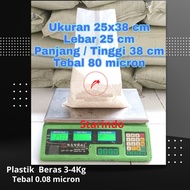 plastik beras 2.5 kg 3 kg 4 kg 25 x 38 cm plastik bening pe ori/murni
