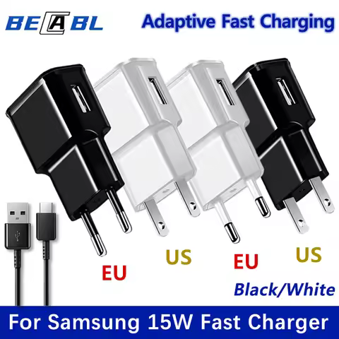 For Samsung Galaxy S10 S9 Tab A9 Plus A03s A04 A11 A13 A20 A22 A32 5G M12 M21 15W Fast Charger USB T