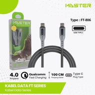 [MASTER] - Type C to Type C Data Cable 100cm FAST CHARGING 4A MASTER FT-806 LED