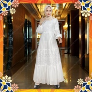 L14 Baju Gamis Putih Wanita Simple Elegan Dan Mewah | Gamis Putih