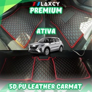 Perodua ATIVA LAXEY Carpet 5D Carpet Floor mat Pu Leather