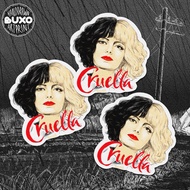 Buxo - CRUELLA vinyl sticker premium waterproof - cute unique aesthetic movie film y2k laptop access