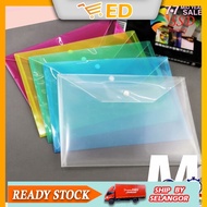 ED GADGET  _ SSD A4 Clear Paper File Folder 6 colors (Stationery School Office Case PP ) ready stock