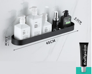 免打孔浴室瀝水置物架（北歐C款置物架-黑色48CM）