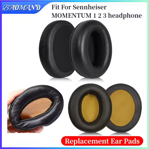 Protein Leather Earpads Cushions for Sennheiser MOMENTUM 1 2 3 Headphones, Replacement Ear Pads Head