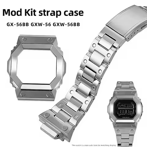 Mod Kit GX56BB Case Strap For Casio G-SHOCK Big G Larg Square GX-56 GX-56BB GXW-56 Replace Stainless