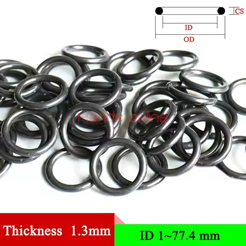 Thickness 1.3mm Rubber Ring Sealing O Ring O-Ring Seal Gasket Oil Washer Gaskets ID 1-77.4mm/0.039-3