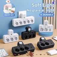 FKILLA EU Plug Outlet, 4 Plugs Universal Wall Power Socket, Durable Type-C Ports Wall Mounted Outlet