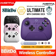 8Bitdo Ultimate 2.4g Wireless Controller ALPS Joystick Switch Controller with Charging dock for PC Steam Deck and iPhone Android TV