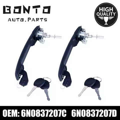 BONTO 1 set Car Front Right Left Door Lock Handle With 2 Barrel Keys For POLO 6N 6N1 6N2 Replace 6N0