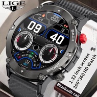 LIGE Smart Watch Men Bluetooth Call Smartwatch Man IP68 Waterproof 360 HD Screen 15 Days Standby For