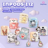 Headset Bluetooth i12 TWS – Earphone Bluetooth 5.3 dengan Case Trasnparan Karakter Lucu Ver.4