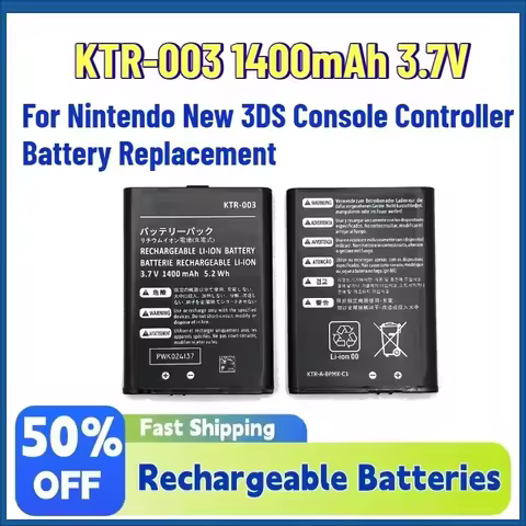 Upgrade KTR-003 1400mAh 3.7V Rechargeable Lithium-ion Battery Pack for Nintendo New 3DS Console Cont