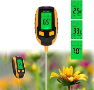 เครื่องวัดความชื้นในดิน4 in 1, เครื่องวัดความชื้นในดินอุณหภูมิพืชดิจิตอลเครื่องวัดค่า pH ความเข้มของแสงแดดความชื้นในสภาพแวดล้อม
