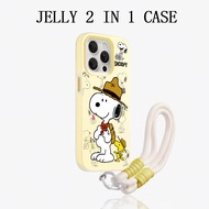 GANTUNGAN Jelly 2 In 1 Snoopy Hanging Strap In Travel Yellow Casing Infinix Smart 10 Hot 60 60I Pro 