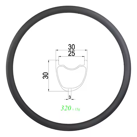 320g SL 29er MTB XC 30mm asymmetric clincher tubeless carbon rim hook-less 25mm inner UD 3K 12K 24 2