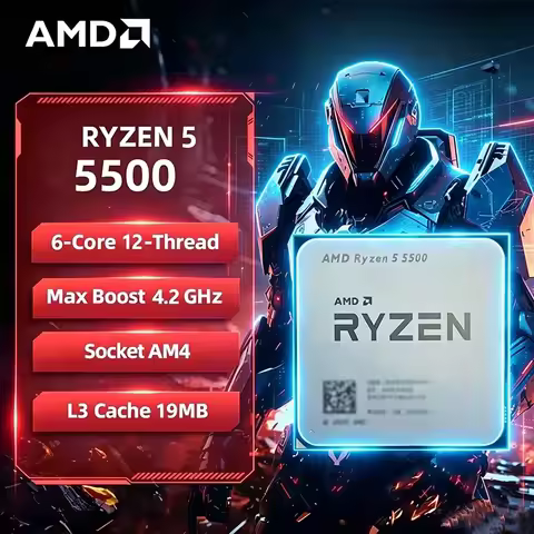 AMD Ryzen 5 5500 AMD R5 5500X CPU 6-Core 12-Thread 4.2 GHz Unlocked Desktop Processor Socket AM4 Gam