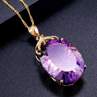 Ladies Fashion Luxury Amethyst Pendant Necklace Amethyst Gemstone Necklace Jewelry Wholesale