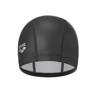 Arena Arena PU หมวกว่ายน้ำไม่หัวระบายอากาศได้สวมใส่สบายหมวกผ้า Universal หมวกว่ายน้ำแฟชั่นสีขาว