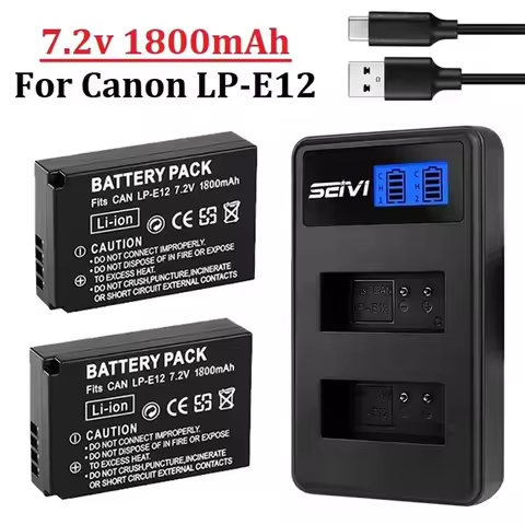 1800mAh LP-E12 LPE12 LP E12 Camera Battery For Canon EOS M10 Kiss X7 Rebel SL1 EOS 100D DSLR Battery