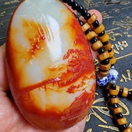 Agate Raw Leather Landscape Sailor Handle #Agate Raw Leather Landscape Handle 0422