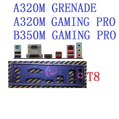 Original/OEM For MSI B350M GAMING PRO, A320M GRENADE, B350M GAMING PLUS I/O Shield Back Plate BackPl