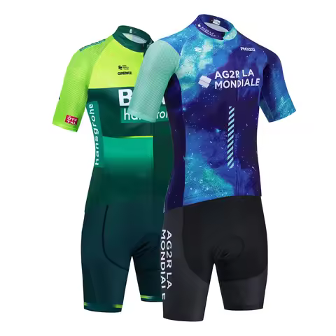 2025 ROSTI Team NEW AG2R Cycling Jersey Men Women BORAFUL Bike Maillot Shorts Set Ropa Ciclismo Summ