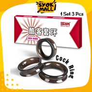 SYOK MALL 3 Pcs Pe ni s Ring Stay Hard Extender Delay Ejaculation Ring Cincin Taha n Masa Lama Male 