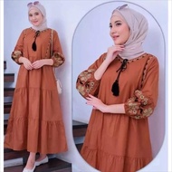 MJS 1.609 - Mala Maxy Dress Gamis Crinkle Airflow Premium Muslim Clothes Muslimah Fashion Trendy Tee